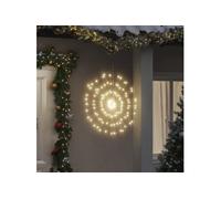 Etoile Rayonnante de Noël 140 LED 2 pcs, Ornement Lumineux de Vacances, Eclairage de Noël, Décoration de Fête Intérieur Extérieur, Blanc Chaud 17 cm