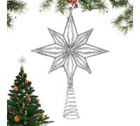 Étoile Sapin de Noël, 16x22cm Haut de Sapin de Noel, Étoile à Paillettes Topper d'arbre de Noël pour Intérieur Extérieur Fête Maison Festival Carnava, Christmas Home Décoration