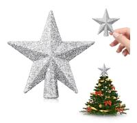 Étoile Sapin de Noël, 2 Pcs Mini Arbre Décoré, Cimier et Topper, 6 cm, Decoration pour Arbre de Noël