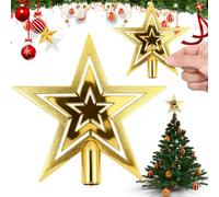 Étoile Sapin de Noël 20 cm - Cimier de Sapin Élégant et Incassable - Étoile pour Décoration Festive pour Ornement de Vacances ou Décoration d'intérieur(dorée)