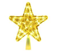 Étoile Sapin de Noël，23cm Haut de Sapin de Noel en Plastique Lumière Blanche Chaude Topper d'arbre de Noël pour Décoration Interieur Exterieur Christmas Tree Weihnachten Party（Piles Non Incluses）