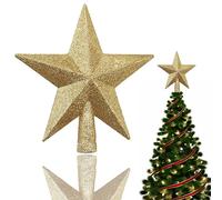 Etoile Sapin de Noel Doré 20cm - Grande Pointe Etoile Sapin de Noel Pailletée et Incassable, Étoile de Noel Sapin pour Une Décoration Festive & Scintillante, LA Touche Finale Parfaite