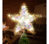 Etoile Sapin de Noel, Étoile de Sapin de Noël, Pointes de Sapin LED Lumineux, Étoile de Sapin de Noël Scintillante, Cimier de Sapin de Noel, Decoration Arbre Topper, Christmas Tree Topper