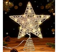 Etoile Sapin de Noel Lumineuse, 25 cm Or Pointes de Sapin de Noël, Étoile de Sapin de Noël, Cimier Or de Sapin de noël, Christmas Tree Topper pour Décoration de la Maison
