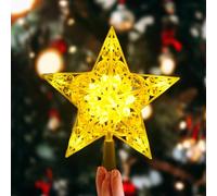 Étoile Scintillante 3D pour Sapin de Noël, LED, Topper d'Arbre, Décoration Intérieure et Extérieure (17cm)