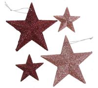 Étoile scintillante rose 9,5/5cm 18 pcs - Décorations de Noël arbre