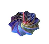 Étoile sensorielle étendue imprimée 3D, en nid d'abeille en spirale, jouet anti-stress hexagonal avec poignée, design vertical soyeux, jouet pushplay, cadeau d'anniversaire pour adultes (coloré, 12 cm