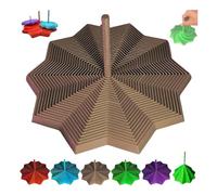 Étoile sensorielle étendue imprimée 3D, hexagone fractale extensible avec poignée, design en spirale tourbillonnante, hexagone fractale pour adultes, parfait pour Noël, cadeau d'anniversaire (marron