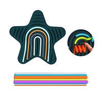 Étoile Sensory Activity Board, Vert Tableau D'activité Sensorielle, Jouet Anti-Stress en Silicone, Planche Sensorielle Double Face pour Enfants avec 11 Cordes pour Soulager Le Stress, TDAH et Autisme