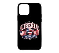 Étoile Solitaire du Liberia avec Un Poing en Relief Drapeau du Libéria Patriotique Coque pour iPhone 12 Mini