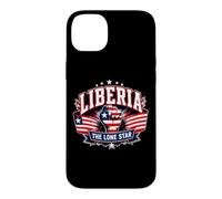 Étoile Solitaire du Liberia avec Un Poing en Relief Drapeau du Libéria Patriotique Coque pour iPhone 14 Plus