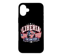 Étoile Solitaire du Liberia avec Un Poing en Relief Drapeau du Libéria Patriotique Coque pour iPhone 16 Plus