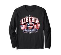Étoile Solitaire du Liberia avec Un Poing en Relief Drapeau du Libéria Patriotique Manche Longue
