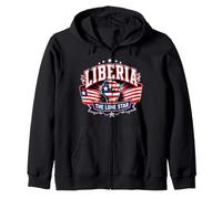 Étoile Solitaire du Liberia avec Un Poing en Relief Drapeau du Libéria Patriotique Sweat à Capuche