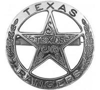 Etoile texas rangers en métal gris vieilli avec attache épingle denix argent G