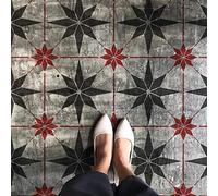 Étoile Tuile Pochoir, Peinture Faux Tuile Effets Sur Sols & Murs, Décor Maison Rénover Vieux Tuiles Avec Frais Neuf Look, Ideal Stencils - 20X20CM