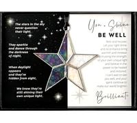 Étoile vitrail irisée faite à la main avec message « Be Well » - Cadeau de rétablissement pour amis, voisins, collègues, famille - Cadeau après une chirurgie - Cadeau de récupération rapide (Be Well)
