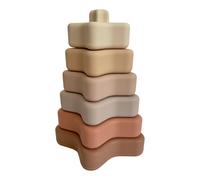 Etoiles à empiler silicone, beige