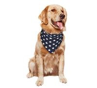 Étoiles Bleu Marine Blanc Chiens Bandana Foulards Polyester Bandanas Chien Chats Unique Style Triangle pour Chiens for Chiens De Petite, Moyenne Et Grande Taille
