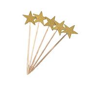 Étoiles Cake Toppers Artisanat Double Face Or Paillettes étoiles scintillent Scintillement Petite étoile décorations Baby Shower Wedding Cake Toppers Lot de 5 Stable Handy and Professional