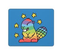 Étoiles De Castor Arc-en-Ciel Tapis De Souris Gaming Antidérapant Mousepad Portable Mouse Pad pour Jeu Bureau Travail 25X30Cm