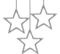 Étoiles de Noël Argent Pendentif Set 7,5cm 40 pièces - Décoration d'arbre Décoration de fenêtre Étoiles décoratives festives