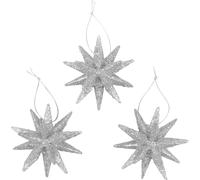 Étoiles de Noël Décorations d'arbre de Noël Argent Paillettes Ø7cm 6pcs Set Déco Pendentif