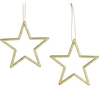 Étoiles de Noël dorées scintillantes 7,5cm, lot de 40, étoiles décoratives festives pour le sapin de Noël et la décoration de table