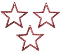 Étoiles de Noël rouges scintillantes 4,5cm Set de 120 pièces - Décorations festives pour l'Avent et les arbres