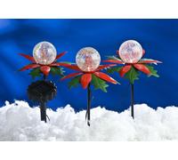 Étoiles de Noël solaires LED 3 pièces avec changement de couleur Décoration de Noël Jardin Balcon