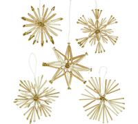 Étoiles de paille or-paille Set de décoration de Noël Ø8cm 24 pièces