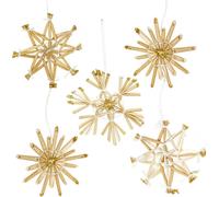 Étoiles de paille scintillantes or Set 24 pièces Décoration Noël