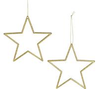 Étoiles décoratives à suspendre Or Ø12cm 12 pcs - Décorations de Noël brillantes