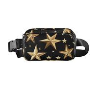 Étoiles dorées Motif abstrait noir à la mode rein rein rein pour femmes d'affaires petit avec sangle réglable pour l'entraînement de course à pied bulto de cintura para, étoiles d'or, noir abstrait,