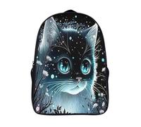 étoiles du chat de nuit sac à dos de loisirs 2 compartiment solide et robuste étudiants sac d'école animaux 3d imprimé sac à dos d'école-16,12 ans et plus les enfants pour les voyages les affaires
