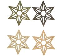 Étoiles en bois Décoration de Noël Marron Set 8cm 16 pcs FSC-certifié