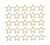 Étoiles en bois inachevées creux en bois naturel tranches de bricolage projection d'artisanat Ordurements de découpe 25pcs Embellissements d'étoiles en