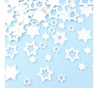 Étoiles en Bois Noël Confettis,150 PCS Décoration à Disperser Table Etoile Bois Noël Blanches pour Decoration DIY Bricolage Artisanat Mariage Fête
