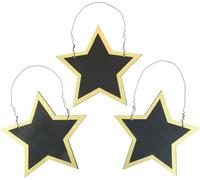 Étoiles en bois noir or Dekohänger Noël Ø15cm 8p, Décoration murale de Noël
