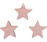 Étoiles en bois roses Décoration de Noël Ø5cm 8 pièces brillantes
