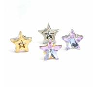 Étoiles en cristal à coudre sur perles de strass pour travaux d'aiguille, base en métal, strass, décoration en tissu coloré, étoile à coudre, lumière Vitrail, 8 mm, 10 pièces, griffe K blanch