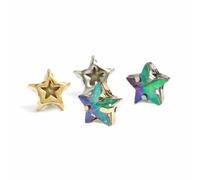 Étoiles en cristal à coudre sur perles de strass pour travaux d'aiguille, base en métal, strass, décoration en tissu coloré, étoile à coudre, lumière fantôme, 10 mm, 10 pièces, griffe K blanc