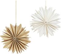 Étoiles en papier blanc marron 16cm set de 6