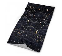 Étoiles Et Lune sur Fond Sombre Imprimé Tube Bandeaux 26X30Cm Unisexe Gaiter Ultra-Douce Protection du Visage pour Vélo Sports Yoga