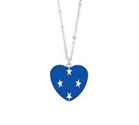 Étoiles fédérées du Drapeau la Micronésie, Collier National de Coeur pêche Symbole pour Femme manne