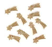 Étoiles filantes dorées, lot de 10: mini décorations festives en résine, éléments à parsemer pour table ou cadeaux, accessoires de bricolage scintillants pour Noël, hiver et Nouvel An, 3 cm