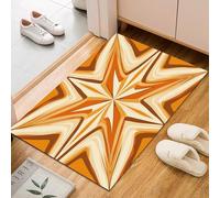 Étoiles Géométrique Abstrait Orange Tapis Salon Moderne 60x90cm Tapis Antidérapant à Poil Ras, Étoiles Peintes Rug Ne Perde Pas de Peluches, Facile à Entretenir Moquette Chambre