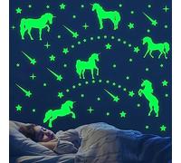 Etoiles Phosphorescentes Plafond Licorne Et Pluie de météorites,Lumineuses Autocollants Stickers Muraux Enfants Etoile Fluorescente pour Bébé Chambres d'Enfants Fille Garcon Plafond Décoration