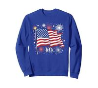 Étoiles, Rayures et cierges Magiques Sweatshirt, Unisexe pour Adultes, Bleu Royal, M