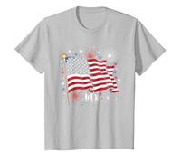 Étoiles, Rayures et cierges Magiques T-Shirt, Enfant, Argent, 6 Ans